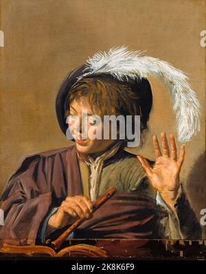 Frans Hals, Canzone con flauto, ritratto dipinto in olio su tela, circa 1623 Foto Stock