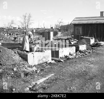 I Kirkenes nell'autunno del 1945. Visita del principe ereditario; il principe ereditario Olav viaggia in Norvegia dopo la guerra. (Qui la distruzione della città; case di crisi e rovine). Foto: Kjell Lynau / NTB Foto Stock