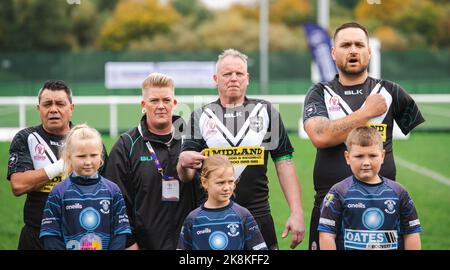 Campionato mondiale di rugby 2021 Nuova Zelanda / Galles PDRL a Victoria Park, Warrington Foto Stock