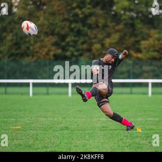 Campionato mondiale di rugby 2021 Nuova Zelanda / Galles PDRL a Victoria Park, Warrington Foto Stock