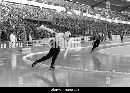 Gothenburg, Svezia 19680225 la Coppa del mondo sui pattini, uomini veloci allo stadio Nya Ullevi di Gothenburg, per stand pieni. Qui per Willy Guttormsen (NOR) in azione. Era il numero 9 in generale. Foto: Storløkken / corrente / NTB Foto Stock