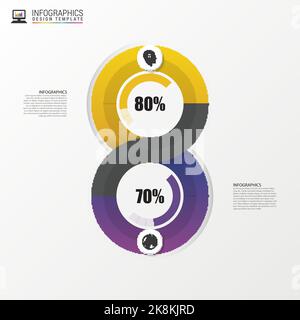 Banner infografico moderno. Infinito rotondo astratto. Illustrazione vettoriale Illustrazione Vettoriale
