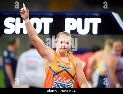 SCHILDER Jessica (NED/ 1st° posto), colpo finale femminile messo in scena il 15th agosto 2022 Campionati europei di atletica 2022, Campionati europei, dal 15th agosto. - 21.08.2022 a Monaco/Germania. Foto Stock