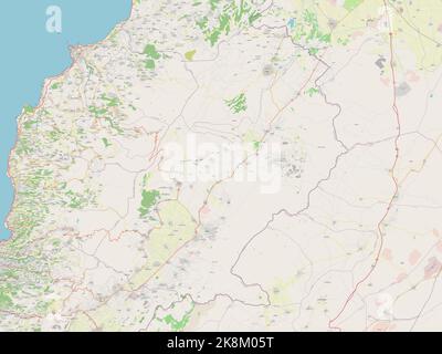 Baalbek-Hermel, governatorato del Libano. Aprire la mappa stradale Foto Stock