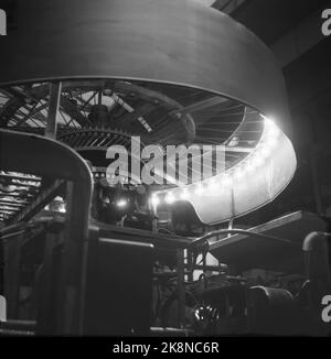 Oslo 19460126. Produzione di lampadine alla fabbrica della Cooperativa Nazionale Luma di Oslo. La fabbrica è una delle più grandi del paese e produce circa 5000 lampade a incandescenza al giorno. Qui le lampadine sono attentamente provate prima che sia lasciato andare di loro. Foto: Skotaam corrente / NTB Oslo 19460126. Produzione di lampadine leggere presso la fabbrica cooperativa Luma di Oslo. È una delle più grandi fabbriche della Norvegia, che produce circa 5000 lampadine al giorno. Questa figura mostra il test delle lampadine. Foto Stock