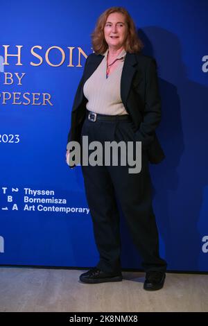 Francesca Thyssen-Bornemisza durante la presentazione della mostra del TBA21 "il terzo Polo" al Museo Thyssen-Bornemisza di Madrid. (Foto di Atilano Garcia / SOPA Images/Sipa USA) Foto Stock