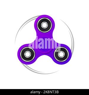 Filatore fidget. Giocattolo antistress. Disegno vettoriale piatto Illustrazione Vettoriale