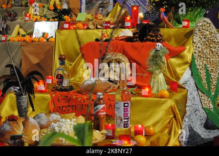 La celebrazione della Giornata dei morti (el dia de los Muertos) a Madrid, Spagna Foto Stock