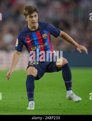 Barcellona, Spagna. 23 ottobre 2022, Pablo Torre del FC Barcelona durante la partita la Liga tra il FC Barcelona e l'Athletic Club giocata allo Stadio Spotify Camp Nou il 23 ottobre 2022 a Barcellona, Spagna. (Foto di Bagu Blanco / PRESSIN) Foto Stock