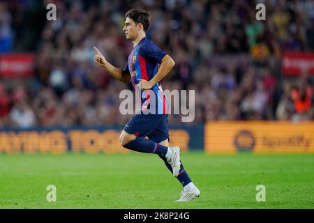 Barcellona, Spagna. 23 ottobre 2022, Pablo Torre del FC Barcelona durante la partita la Liga tra il FC Barcelona e l'Athletic Club giocata allo Stadio Spotify Camp Nou il 23 ottobre 2022 a Barcellona, Spagna. (Foto di Bagu Blanco / PRESSIN) Foto Stock