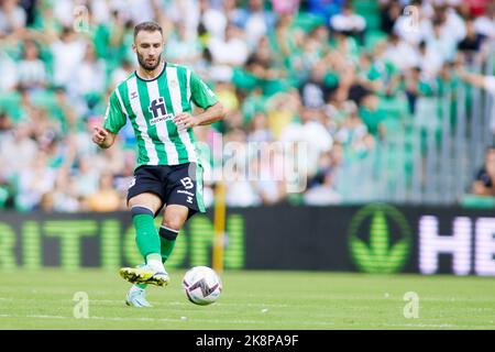 Tedesco Pezzella di Real Betis durante il campionato spagnolo la Liga partita di calcio tra Real Betis e Atletico de Madrid il 23 ottobre 2022 allo stadio Benito Villamarin di Siviglia, Spagna - Foto: Joaquin Corchero/DPPI/LiveMedia Foto Stock