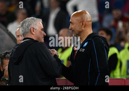 Jose’ Mourinho allenatore (COME Roma) e Luciano Spalletti allenatore (SSC Napoli) durante il Campionato Italiano di calcio Un 2022/2023 partita tra COME R Foto Stock