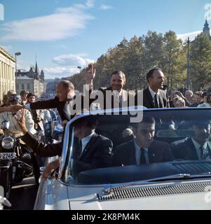 Oslo 19691010. Gli astronauti americani dell'Apollo 11 in tour europeo. Qui visitano Oslo, 10 ottobre 1969. Gli astronauti sono atterrati sulla luna prima, lo stesso anno. Ad esempio: Buzz Aldrin, Neil Armstrong e Michael Collins. Foto: Vidar Knai / NTB Foto Stock