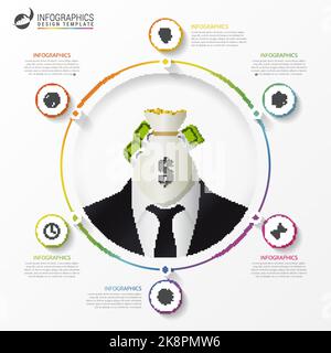 Modello infografico. Moderno concetto di business. Illustrazione vettoriale Illustrazione Vettoriale