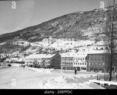 Voss 19550212. Voss, comune maschile nella contea di Hordaland. Ecco un motivo dal centro. Viene contrassegnato. Foto: Jan Stage Foto Stock