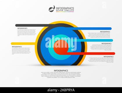 Concetto di marketing di target aziendale. Modello infografica. Illustrazione vettoriale Illustrazione Vettoriale