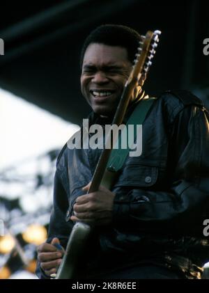 Oslo 23 giugno 1987. Artista blues Robert Cray in azione a Valle Hovin. Foto; Morten Holm / NTB / NTB Foto Stock