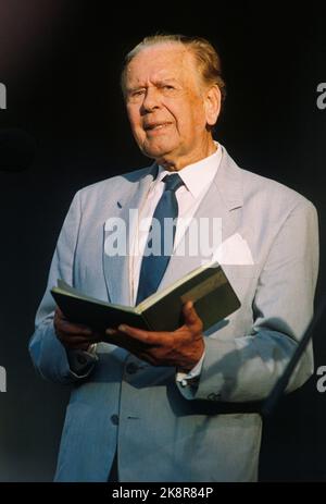 Oslo 26 luglio 1990. Attore per Aabel sul palco a St. Hanshaugen durante l'evento 'Park night'. Foto; Jon EEG / NTB / NTB Foto Stock