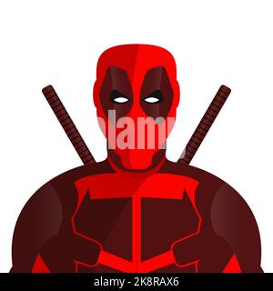 Personaggio dei cartoni animati. Simbolo avatar. Maschera supereroe. Illustrazione vettoriale Illustrazione Vettoriale
