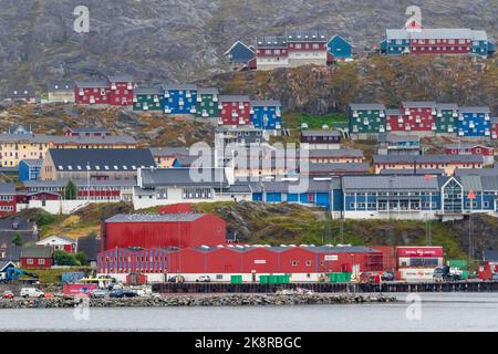 Città di Qaqortog, comune di Kujalleq, Groenlandia, Regno di Danimarca Foto Stock