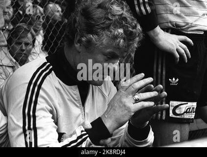 Oslo 23 ottobre 1983. La finale di coppa, Moss - Vålerenga 2 - 0. Qui per Mosgaard nel Moss Football Club. Foto: Bjørn Sigurdsøn / NTB / NTB Foto Stock