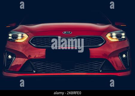 Kia Pro Ceed in colore rosso Foto Stock