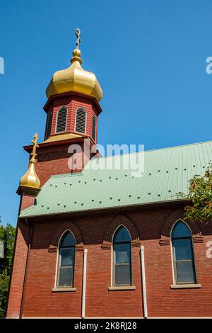 Chiesa ortodossa dei Santi Pietro e Paolo, Front Street, Mount Union, PA Foto Stock