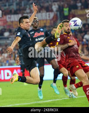 Roma, Lazio, Italia. 23rd Ott 2022. HIRVING LOZANO di SSC Napoli durante la Serie Italiana Una partita di calcio COME Roma vs SSC Napoli allo Stadio Olimpico di Roma. (Credit Image: © Fabio Sasso/ZUMA Press Wire) Foto Stock