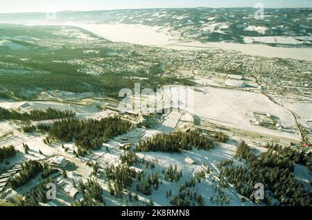 Lillehammer 19940219 Olympic-94, Foto aerea, Birkebeineren Ski Stadium. Foto aerea poco prima dell'inizio di 15 km di sci di fondo. Foto: Bjørn-owe Holmberg / NTB / NTB Foto Stock