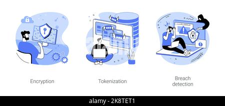 Privacy dei dati illustrazioni vettoriali isolate cartoni animati se Illustrazione Vettoriale