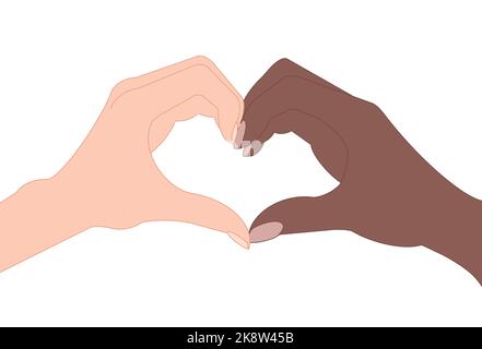 Mani che formano un cuore, formazione delle mani Foto Stock