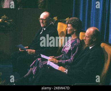 Oslo 19870921. Il 30th° anniversario di Re Olav come Monarca (1957-1987). Re Olav (foto: Morten Hvaal / NTB / NTB Foto Stock