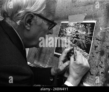 196811 artista Kaare Espolin Johnson a lavorare con una delle sue immagini. Foto: Ivar Aaserud / corrente / NTB Foto Stock