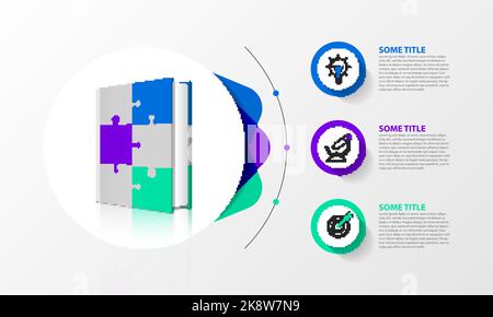 Modello di progettazione infografica. Concetto creativo in 3 fasi. Può essere utilizzato per il layout del flusso di lavoro, il diagramma, il banner, il webdesign. Illustrazione vettoriale Illustrazione Vettoriale