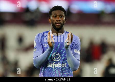 Jefferson Lerma dell'AFC Bournemouth alla fine della partita durante la partita della Premier League tra West Ham United e Bournemouth al London Stadium di Stratford, lunedì 24th ottobre 2022. (Credit: Tom West | MI News) Credit: MI News & Sport /Alamy Live News Foto Stock