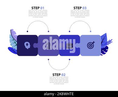 Modello di progettazione infografica. Concetto creativo in 3 fasi. Può essere utilizzato per il layout del flusso di lavoro, il diagramma, il banner, il webdesign. Illustrazione vettoriale Illustrazione Vettoriale