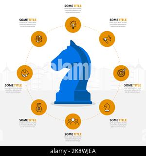 Modello infografico con icone e 8 opzioni o passaggi. Può essere utilizzato per il layout del flusso di lavoro, il diagramma, il banner, il webdesign. Illustrazione vettoriale Illustrazione Vettoriale