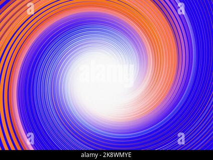 Sfondo in tessuto colorato. Sfondo astratto colorato e circolare. Sfondo blu e arancione Foto Stock