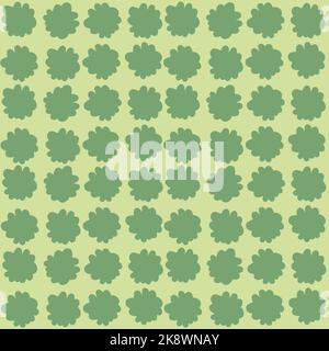 Disegno a mano senza cuciture con forma irregolare di cerchio di colore verde su sfondo verde chiaro. Stampa dotata. Foto Stock