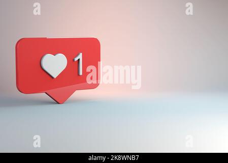 Invia un messaggio ad amici, icona dei social media, messaggio a comparsa, Aggiungi un nuovo amico e mi piace Foto Stock