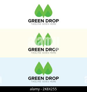 logo verde foglia design , pianta - albero foglia logo modello Illustrazione Vettoriale