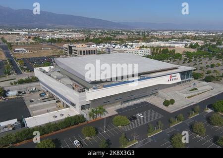 Una vista generale della Toyota Arena, venerdì 21 ottobre 2022, in Ontario, calib. L'Arena, conosciuta anche come Ontario Community Events Center e Citizens Business Bank Arena, è sede dell'Ontario Reign della American Hockey League, dell'Ontario Fury della Major Arena Soccer League e degli Ontario Clippers della NBA G League Foto Stock