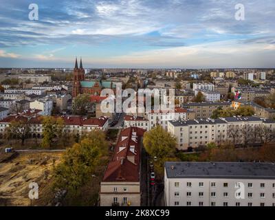 Vista della città vecchia nella città di Lodz, Polonia. Foto Stock