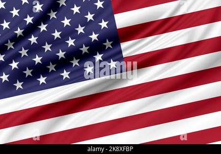 Splendidamente sventolare stelle e strisce bandiera americana Foto Stock