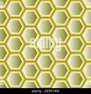 Nido d'ape - modello vettoriale senza giunture di esagoni tridimensionali Illustrazione Vettoriale