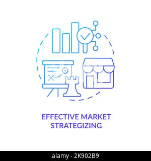 Mercato produttivo strategizing blu gradiente concetto icona Illustrazione Vettoriale