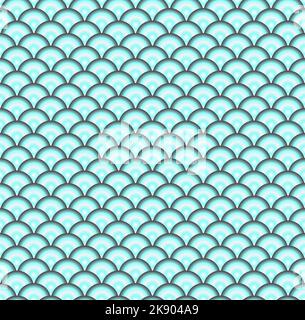 Texture vettoriale senza cuciture di scale di pesce, forme rotonde Illustrazione Vettoriale