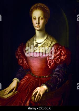 Ritratto di Lucrezia Panciatichi, 1540-1, Agnolo di Cosimo, detto, il Bronzino, 1503-1752 Galleria degli Uffizi, Firenze, Italia. Foto Stock