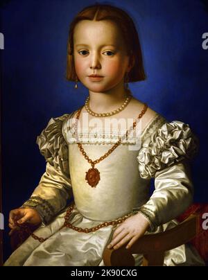 Ritratto di Bia de' Medici, Agnolo di Cosimo Tori, detto Bronzino , Firenze, Italia. Agnolo di Cosimo, ha detto, il Bronzino, 1503-1752 Foto Stock