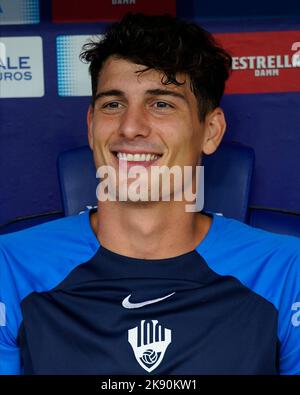 Barcellona, Spagna. Il 23 ottobre 2022, durante la partita la Liga tra RCD Espanyol e Elche CF giocata allo stadio RCDE il 23 ottobre 2022 a Barcellona, Spagna. (Foto di Bagu Blanco / PRESSIN) Foto Stock